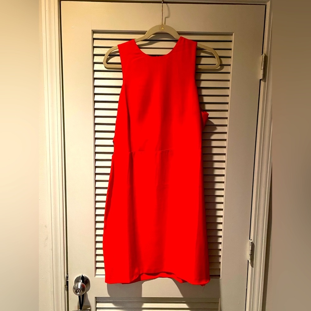H&M Size 14 Red / Orange / Coral cut out midi dress